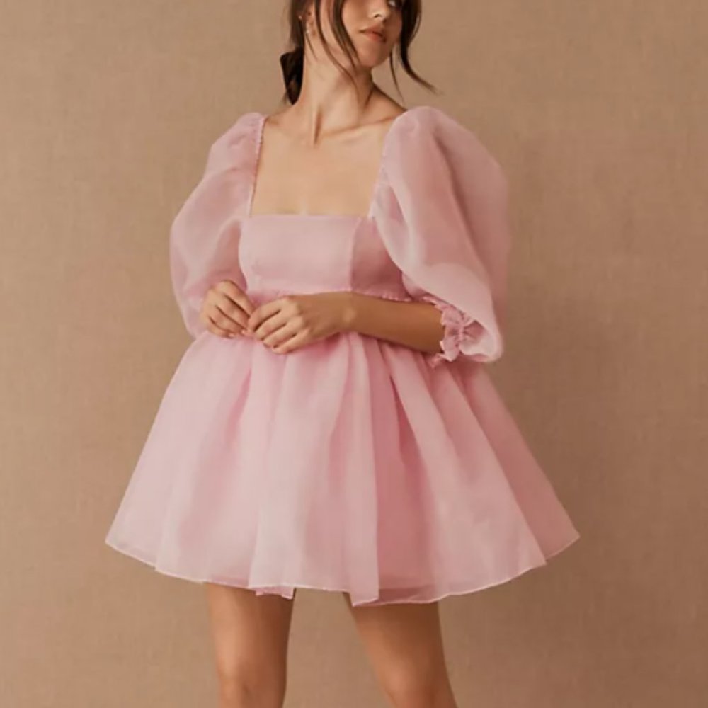 NWT Selkie Pink Silk Gauze Puff Dress 2X